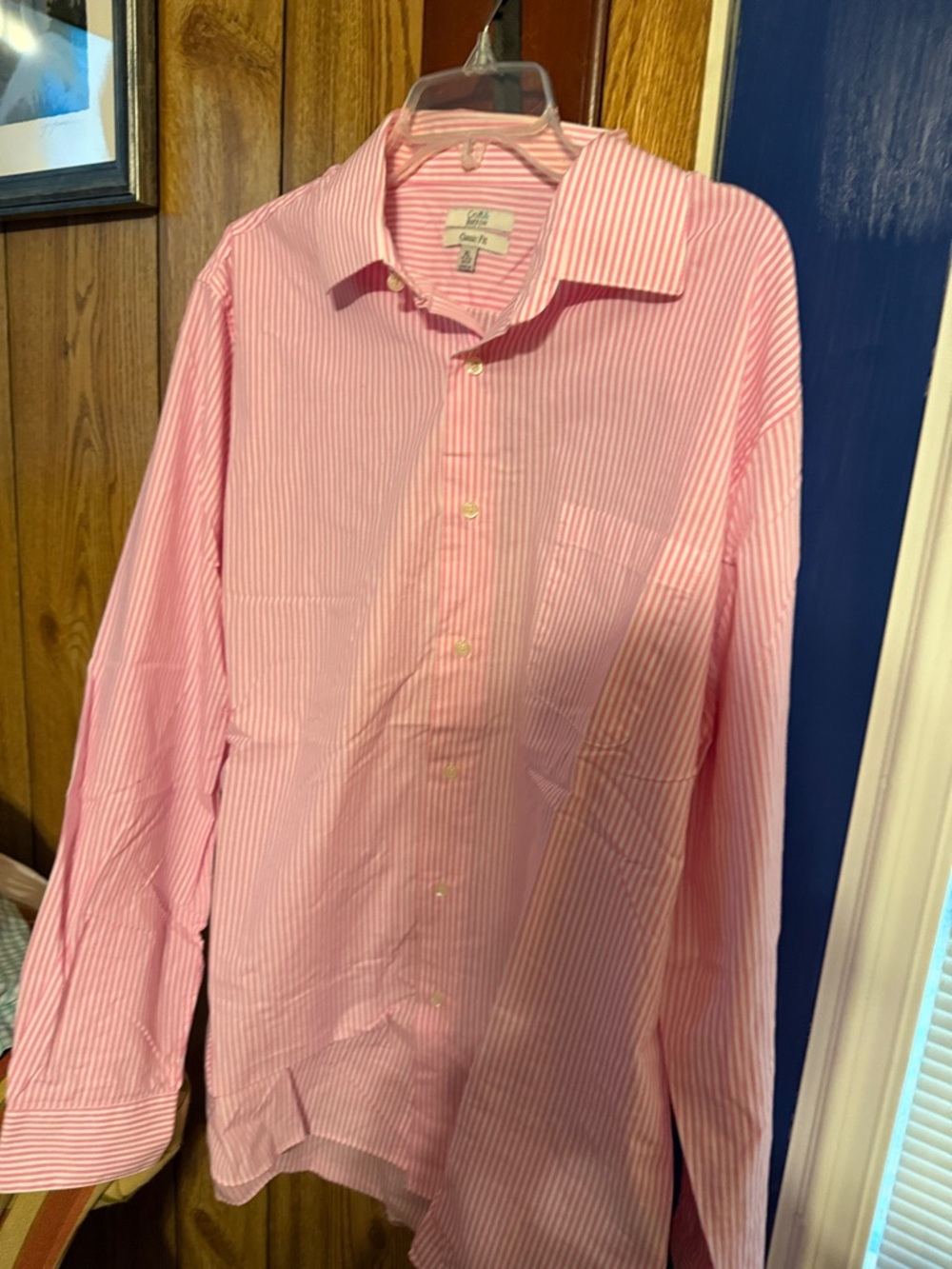 croft & barrow Pink Narrow-Stripe Dress Shirt